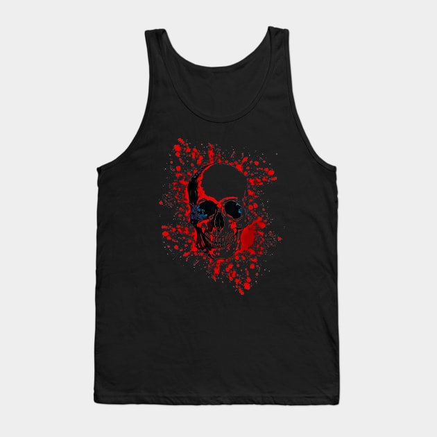 Skull with red blood stains, skull art, skull design Tank Top by Collagedream